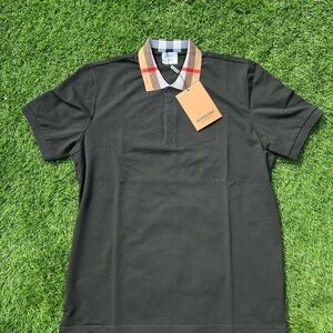Burberry Polo Shirt with Black and Check Collar